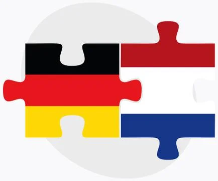 Germany and Netherlands Flags Stock Illustration