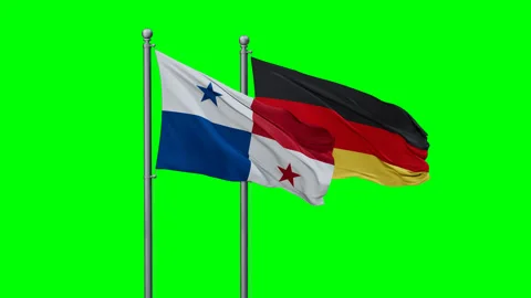 Germany and Panama two flags Stock Footage 292815999
