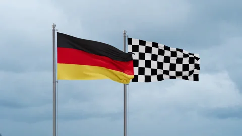 Germany and racing checkered flag Stock Footage 251961348