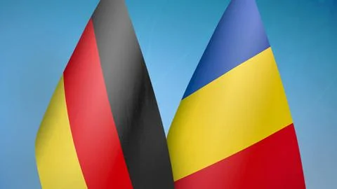 Germany and Romania two flags Stock Illustration