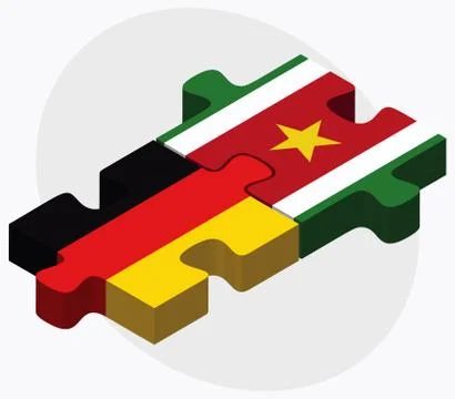 Germany and Suriname Flags Stock Illustration