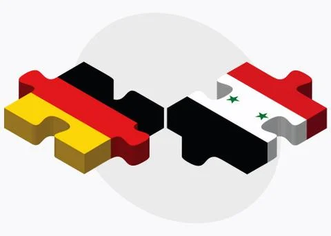 Germany and Syria Flags Stock Illustration