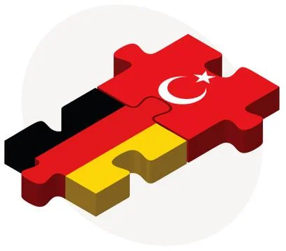 Germany and Turkey Flags in puzzle Illustrazione stock