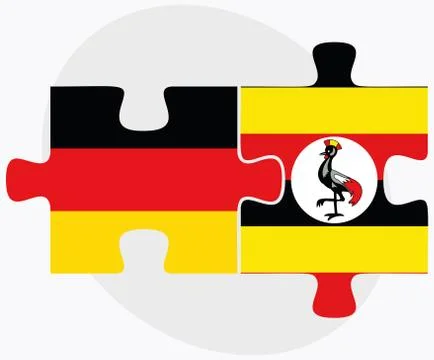 Germany and Uganda Flags Stock Illustration