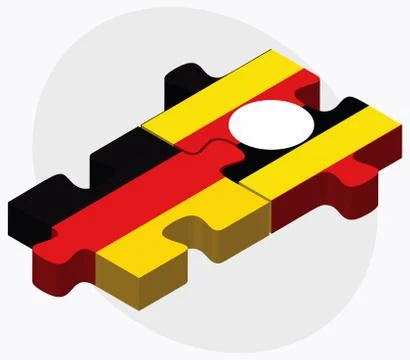 Germany and Uganda Flags Stock Illustration