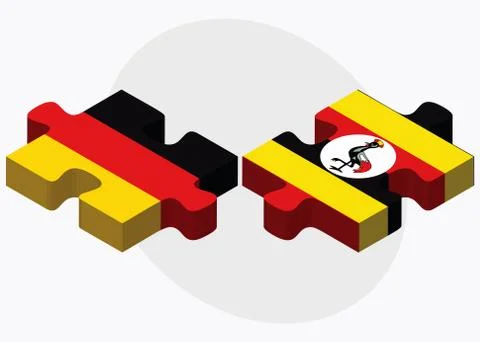 Germany and Uganda Flags Stock Illustration