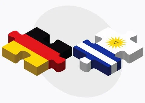 Germany and Uruguay Flags Stock Illustration