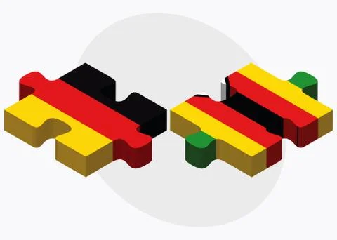 Germany and Zimbabwe Flags Stock Illustration