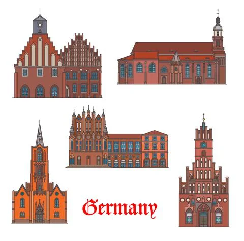 Germany architecture cathedrals of Frankfurt Oder Stock-Illustration