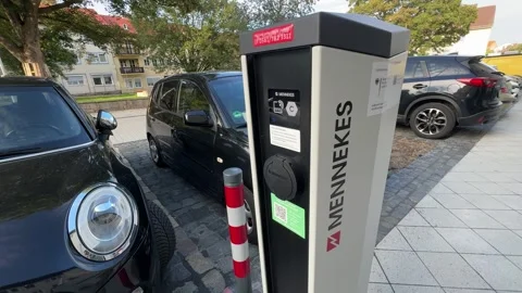 Germany - August 5,2024: electric car charging station Stock Footage 281076216