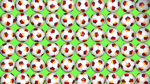 Germany balls background, rows on green Видео 42211235