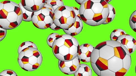 Germany balls falling on green background 스톡 동영상 42211575