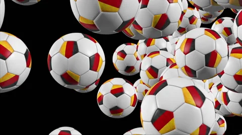 Germany balls fly on black background Stock Footage 42211210