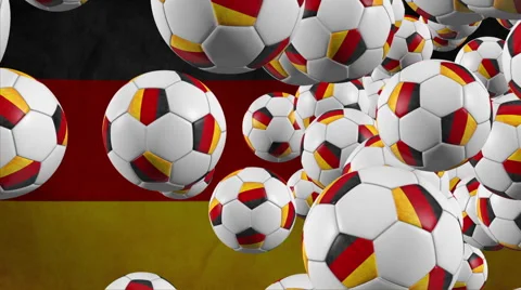 Germany balls fly on flag background Stock-Footage 42211624