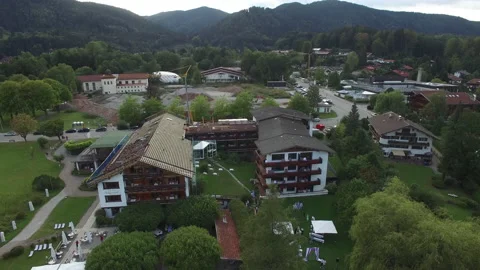 Germany, Bavaria, Oberstdorf, Drone view of forested shore of Freibergsee lake Stock Footage 150028167