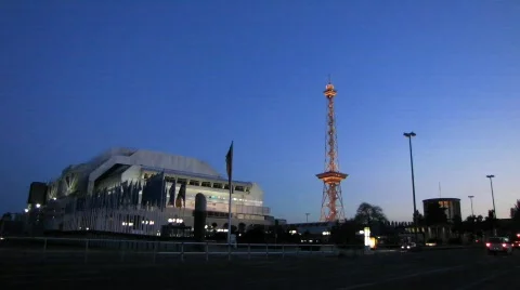Germany Berlin Messe building Stock Footage
