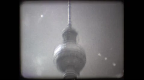 GERMANY - Berlin - television tower with end film strip - time lapse zoom out Stock Footage