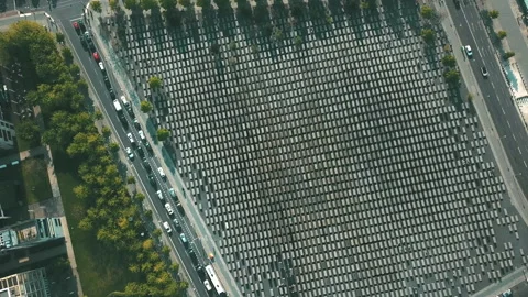 Germany, Berlin - Top view of memorial to the Murdered Jews of Europe. Stock Footage 197810598