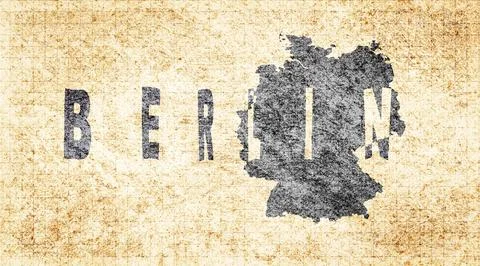 Germany Berlin Typography Map Stock Illustration