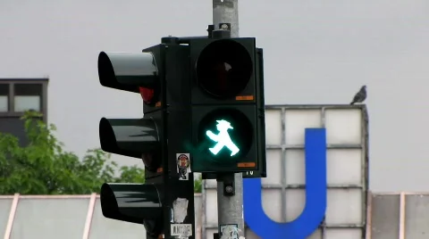 Germany Berlin Zoological garden traffic light Stock Footage