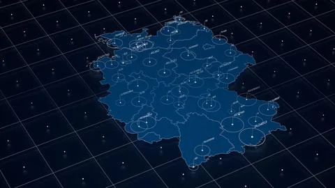 Germany blue map big data visualization. Futuristic map infographic. Information 库存插图