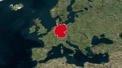Germany Border Highlighted Zoomed Map Animation 4K 库存影片 330383381