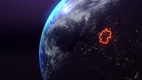 Germany border outline from space 스톡 동영상 195691521