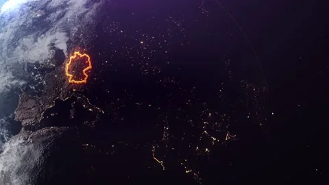 Germany border outline from space 스톡 동영상 195691542