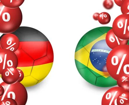 Germany brazil creative round 3d ball design Stock Illustration