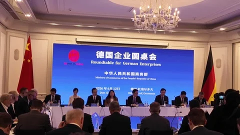 Germany: Business leaders reaffirm commitment to Chinese market in Dussel... Stock Footage 336879113