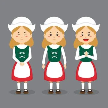 Germany Character with Various Expression Stock Illustration
