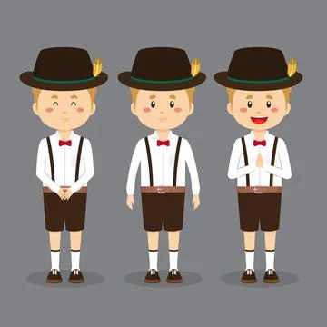 Germany Character with Various Expression Stock Illustration