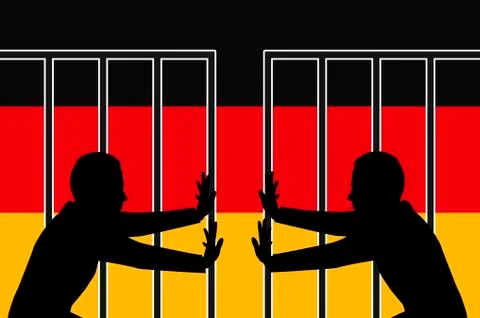 Germany closing Borders Stock Illustration