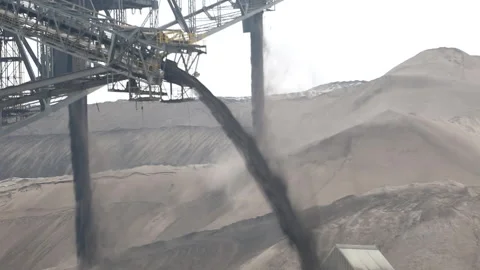 Germany Coal Mine Massive Mining Machines Lignite Stock Footage 192205222