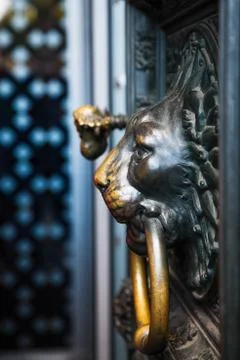 Germany, Cologne October 2018.The element of the entrance door in the form of Stock Photos