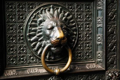 Germany, Cologne October 2018.The element of the entrance door in the form of Stock Photos