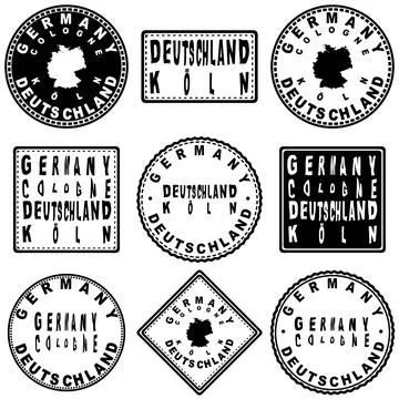 Germany Cologne Seal Map Design Stock Illustration