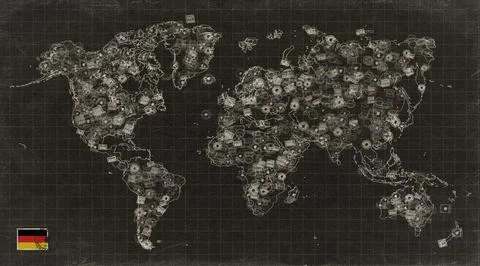 Germany Cologne Stamp World Map Stock Illustration