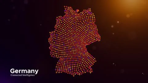 Germany Connected Intelligence Concept With Digital Network Structure Illustrazione stock
