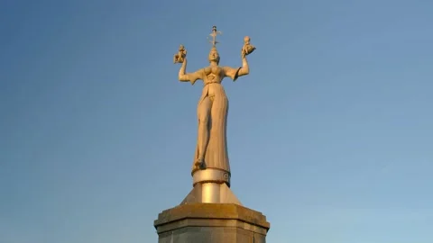 Germany Constance harbour Imperia statue turning Stock Footage 170655471