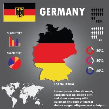 Germany Country Infographics Template Vector Stock Illustration