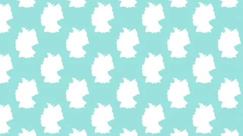 GERMANY country map silhouettes pattern on a pale blue background Stock Footage 145763645
