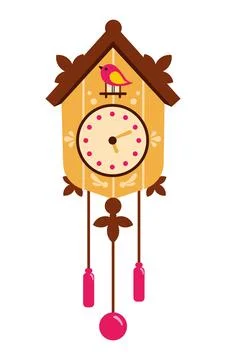 Germany cuckoo clock and bird Stock Illustration
