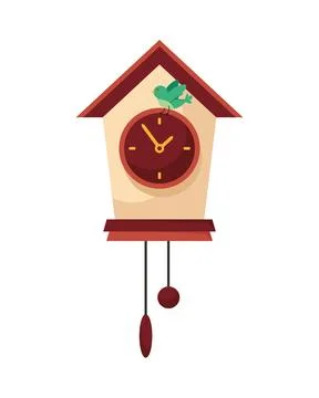 Germany cuckoo clock bird Stock Illustration