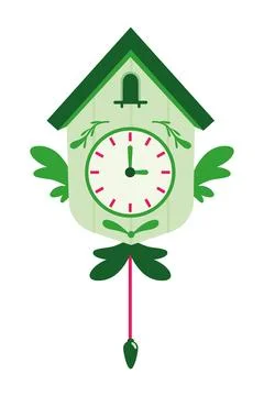 Germany cuckoo clock green Stock Illustration