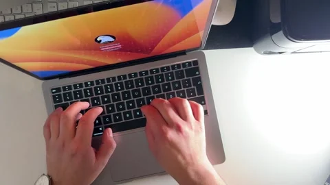 Germany-December 3,2024:typing password to enter the computer Stock Footage 260316543