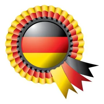Germany detailed silk rosette flag, eps10 vector illustration Stock Illustration