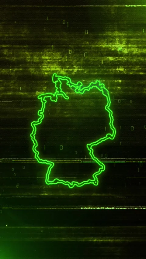 Germany Digital Futuristic Glitch Map Video stock 334592884