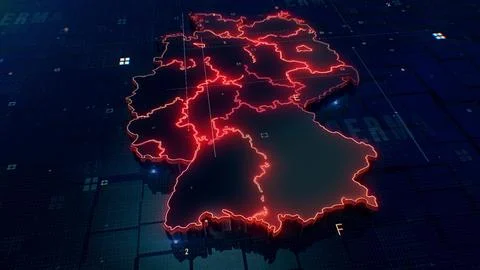 Germany digital map 4k  写真素材
