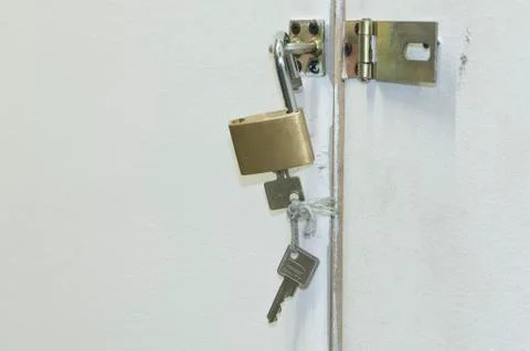Germany, Door lock opened with key Foto stock